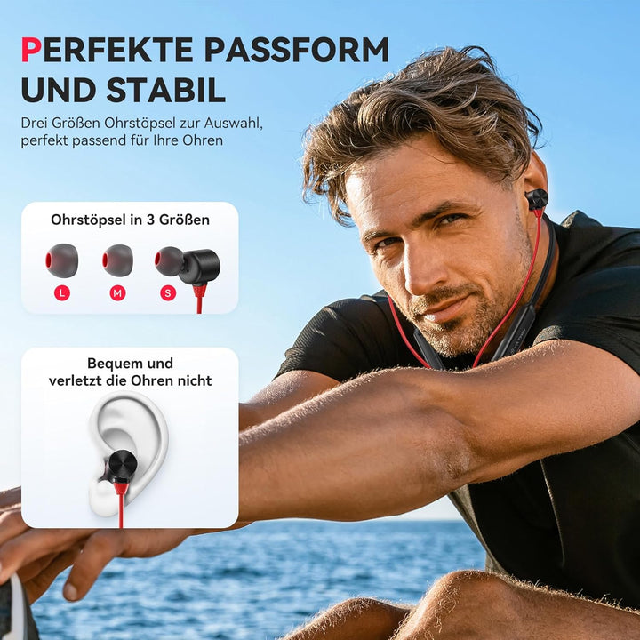 YATWIN Bluetooth Kopfhörer Sport in Ear, Bluetooth 5,0 Sportkopfhörer mit 16 Std HiFi Sound, IPX7 Wa