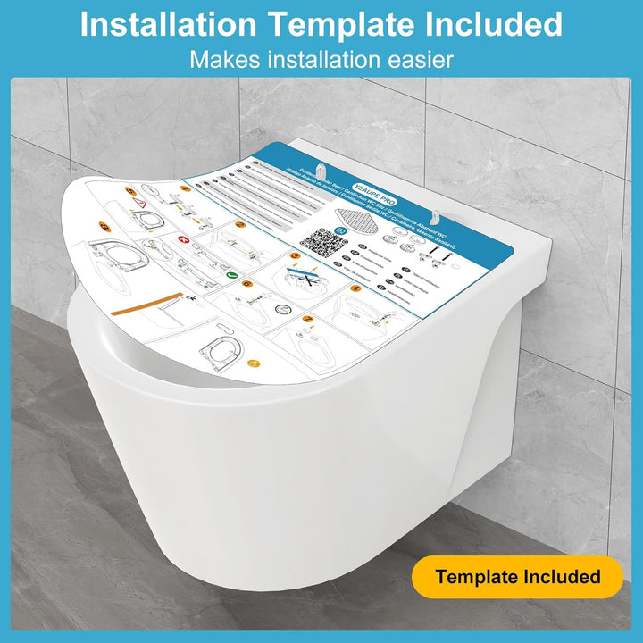 YEAUPE PRO WC Sitz D Form [KURZ], Grau | Toilettendeckel mit Absenkautomatik | Klodeckel, Klobrille