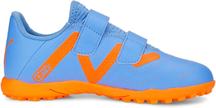 PUMA Unisex Future Play Tt V Jr Fussballschuh 38.5 EU Blue Glimmer Puma White Ultra Orange, 38.5 EU