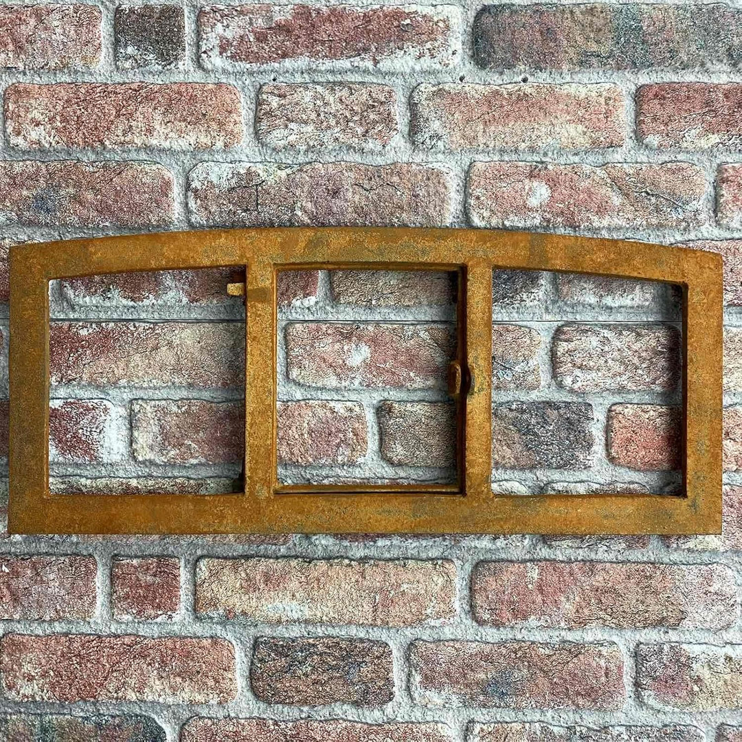 aubaho Stallfenster Eisenfenster zum Öffnen Scheunenfenster Rost Eisen 63cm Antik-Stil