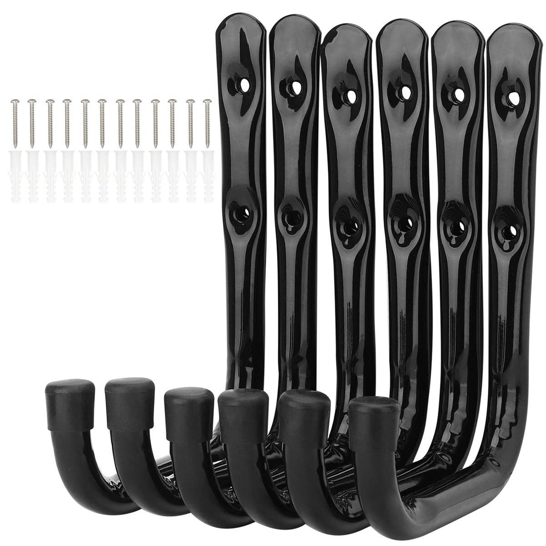 pipabiba 17 cm Garagen-Leiterhaken, 6 Stück, robuste Wandhalterung, Organizer für Klappstühle, Fahrr