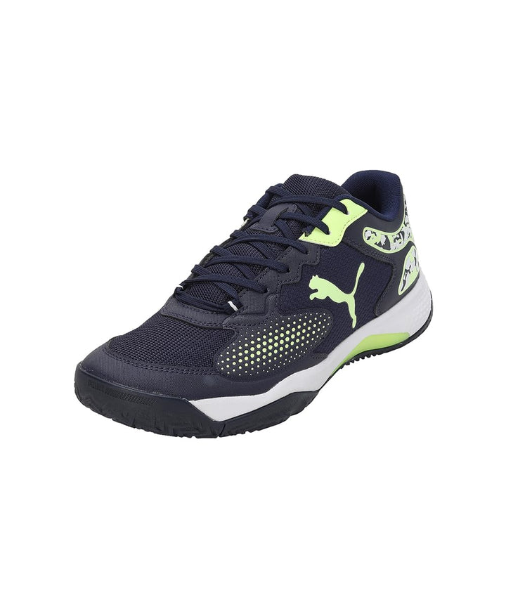 PUMA Unisex Solarcourt Rct Tennisschuh 37 EU Puma Navy Fast Yellow Puma White, 37 EU Puma Navy Fast