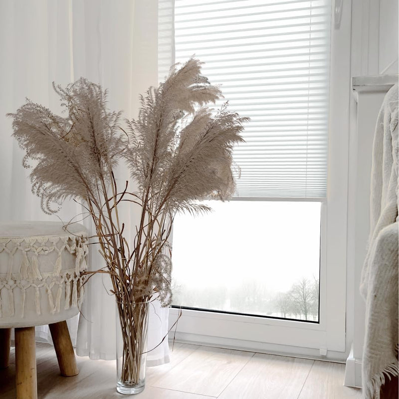 Home-Vision® Premium Plissee Faltrollo ohne Bohren mit Klemmträger / -fix (Weiss, B95cm x H120cm) Bl