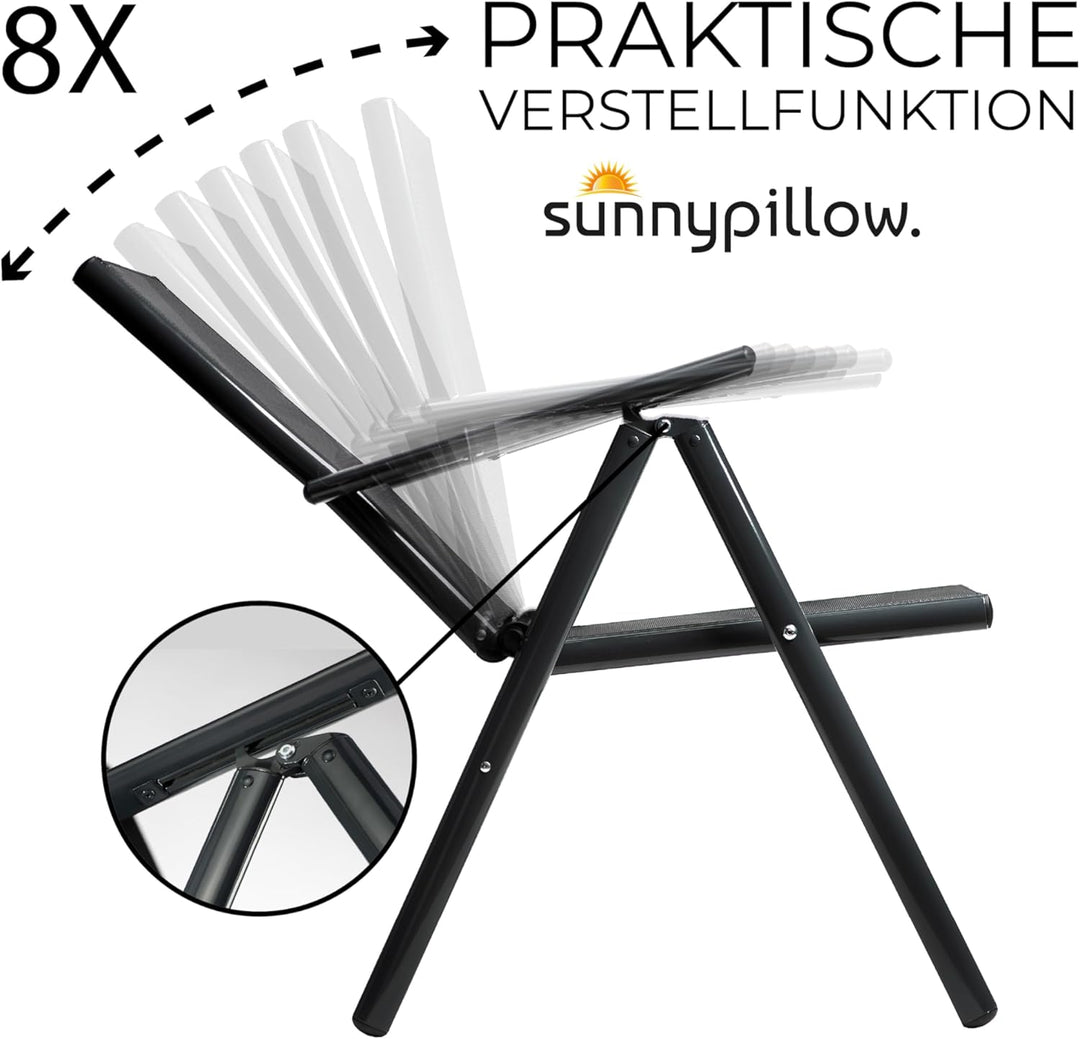 sunnypillow Set Gartenstuhl und Gartenstuhlauflage Niedriglehner - 100 x 50 x 9 cm Auflage wasserdic
