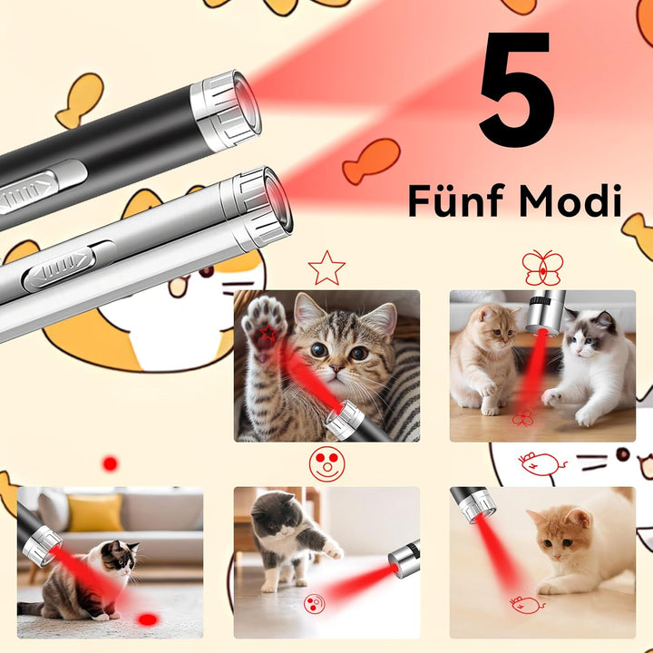 Interaktives Katzenspielzeug Pointer mit LED Lichter LCD Elektrischer USB Wiederaufladbar für Katze