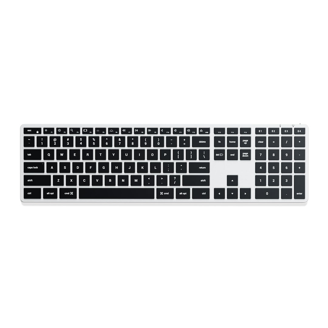 SATECHI Slim X3 Kabellose Bluetooth Tastatur - Hintergrundbeleuchtung & Ziffernblock – Multi-Device