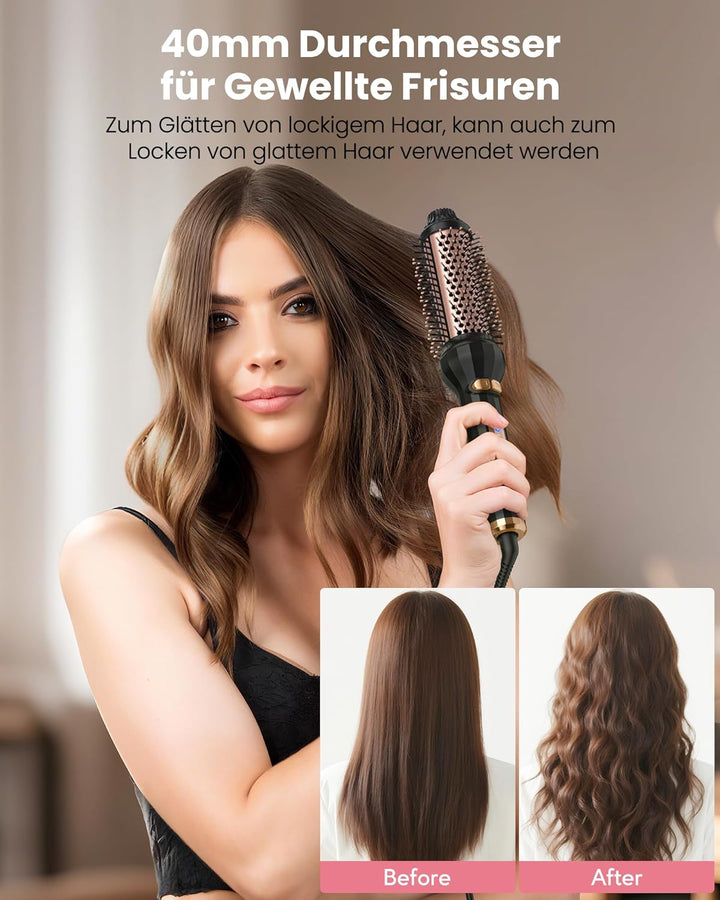 Thermal Brush, Haarpflege Thermobürste, Multifunktionaler Hairstyler, 40 mm automatischer Lockenstab