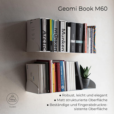 MILUKA Wandregal Weiss 60 cm | Bücherregal Wand | Bücher Regal Hängend | Floating Bookshelf als Schw