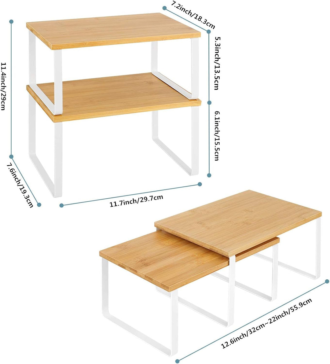 LIANTRAL Küchen Organizer, Küchenschrank Organizer 2er Set, Erweiterbar & Stapelbar Gewürzregale Küc