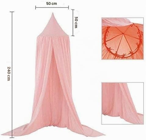 LILOVE Baby Baldachin Betthimmel Chiffon Hängende Rund Moskitonetz für Babys Bett, Spielzelte, Kinde