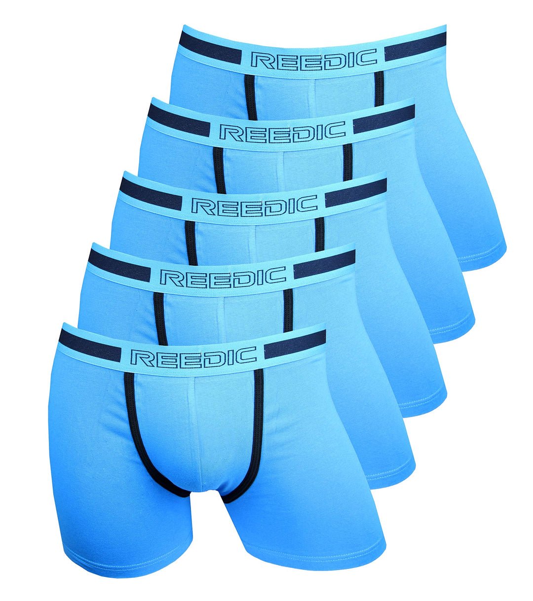 Reedic Herren Boxershorts Baumwolle 5er Pack, Grösse XX-Large (2XL), Farbe je 5X blau