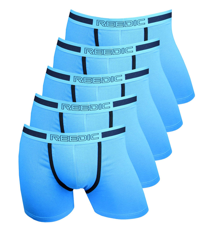 Reedic Herren Boxershorts Baumwolle 5er Pack, Grösse XX-Large (2XL), Farbe je 5X blau