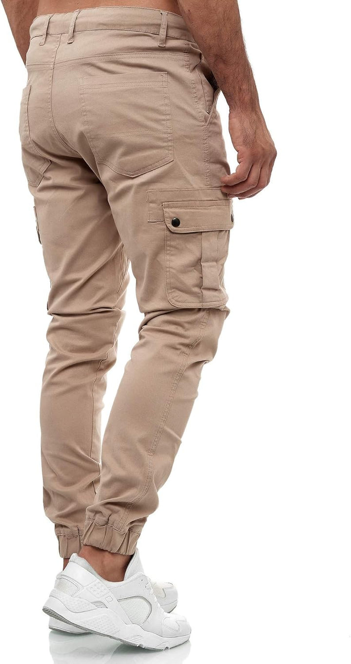 Tazzio Cargohose Herren Cargo Hose Jogger Chino Regular Fit Jeans 18525 30 Beige, 30 Beige
