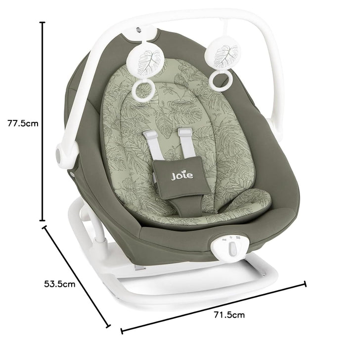 Joie sansa™ 2in1 Babywippe – Abnehmbarer Sitz mit Multi-Motion-Schaukelfunktion, 3 Liegepositionen,