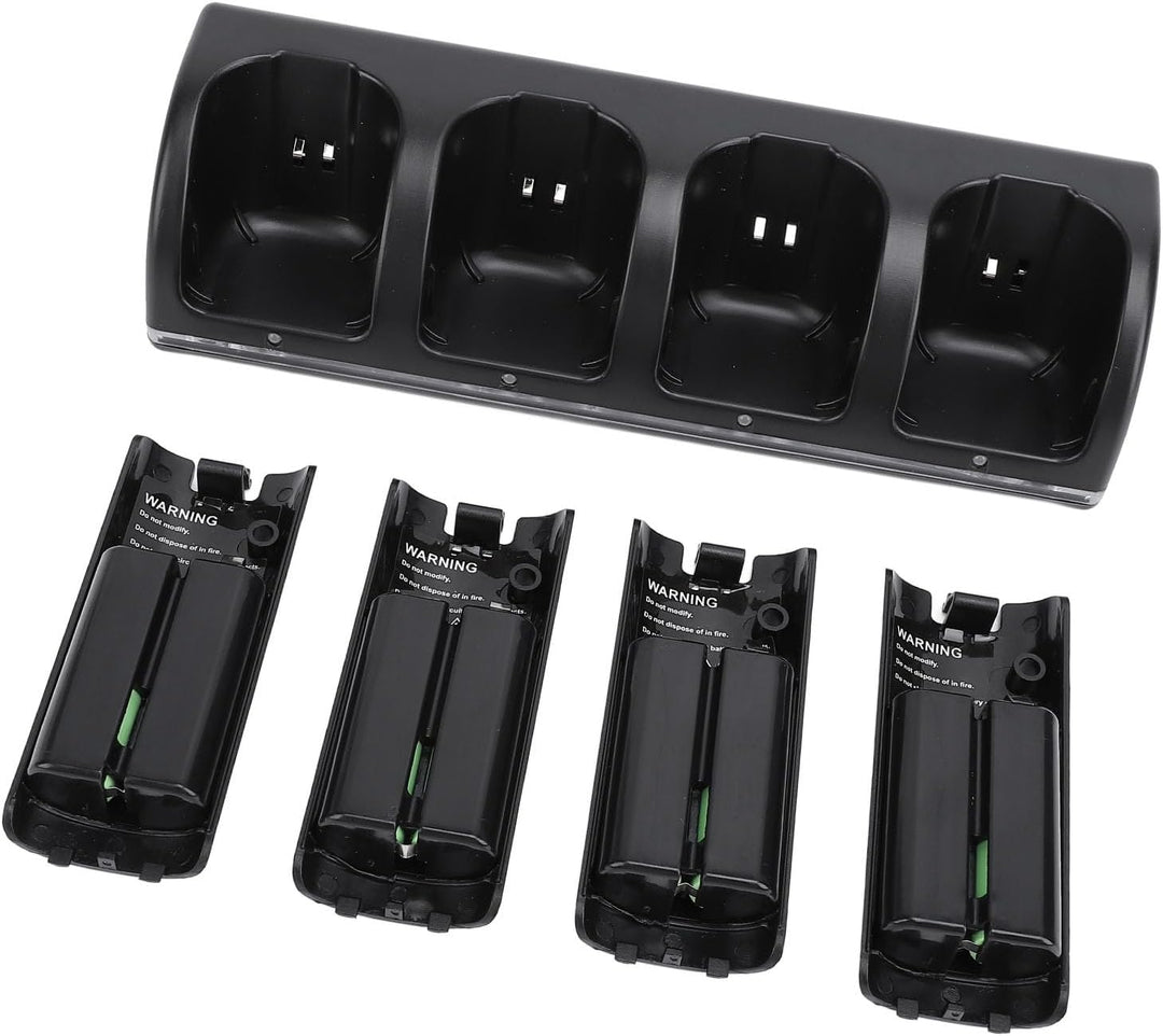 Fernbedienungs-Ladegerät, 4-in-1-Ladestation mit 4 Wiederaufladbaren 2800-mAh-Batterien, mit LED-Anz