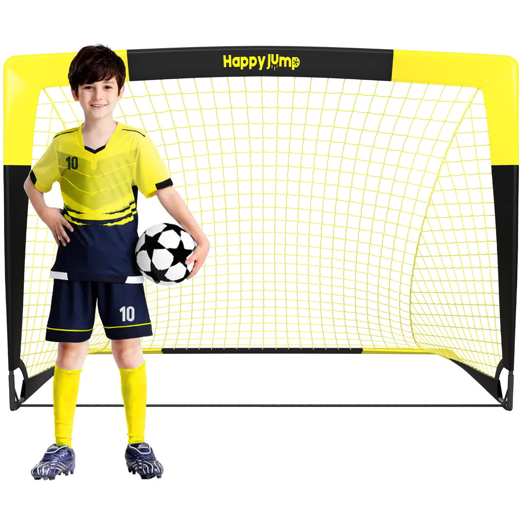 Happy Jump Fussballtor 3x2.2FT, 4x3FT, 5x3.6FT, 7x5FT Pop-Up Fussballtraining für den Garten Schwarz
