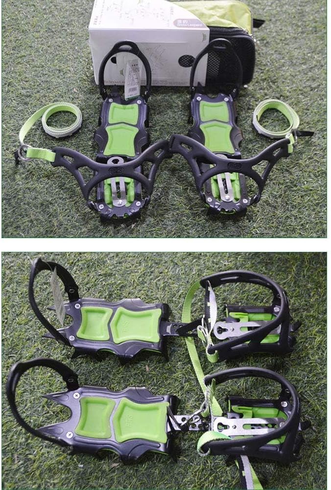 Tentock Steigeisen für Bergschuhe, Edelstahl Schuhspikes Crampons Anti-rutsch Eisklampe Steigeisen m