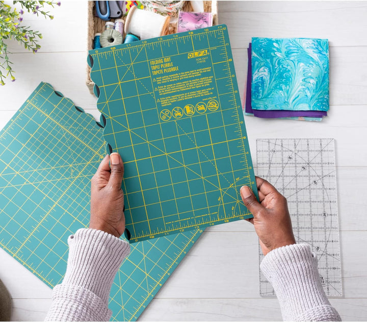 Olfa Schneidematte : Faltbare: A3, Vinyl, Grün, 44x61x1 cm, 44x61x1 cm