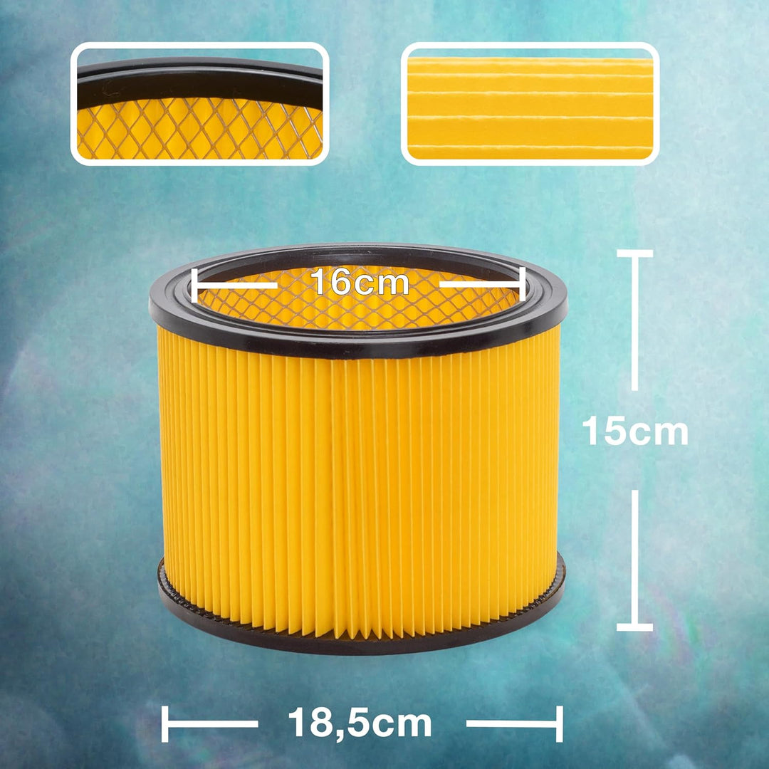 PRIMEBAG - Filter Faltenfilter passend für Herkules H-NT 20 Inox H-NT 30 Inox NassTrockensauger Stau