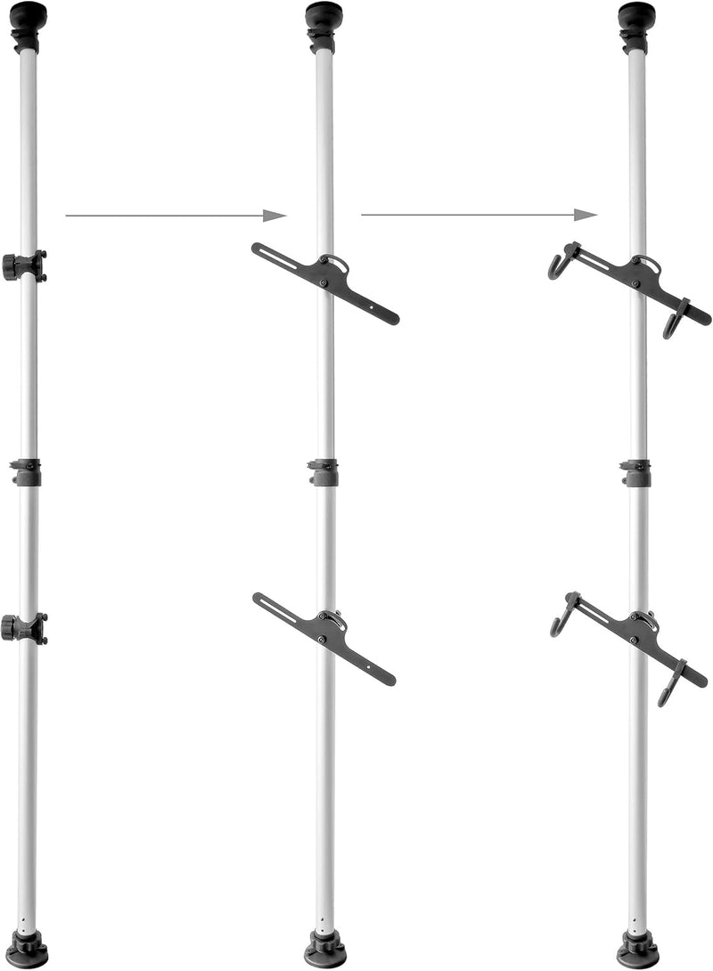 Relaxdays Sonstiges Teleskop-fahrradhalterung Für 2 Fahrräder Verstellbar, silber und schwarz, STAND