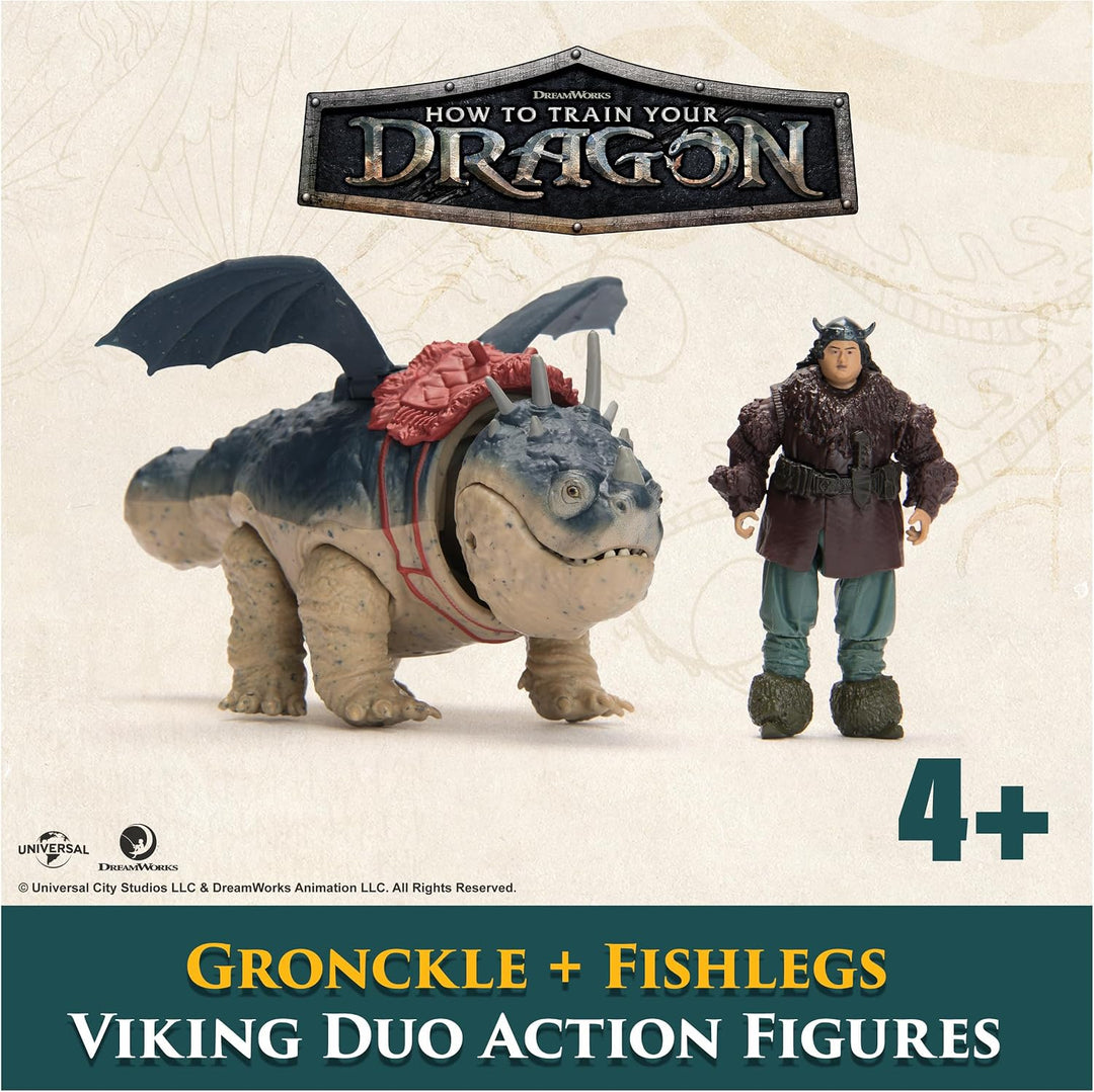 Dreamworks How to Train your Dragon, Wikinger und Drachen Actionfiguren-Set, Fleischklops und Fischb