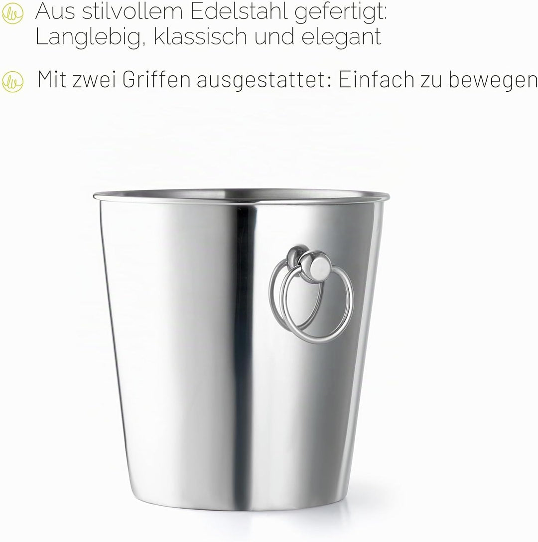 Sektkühler Champagnerkühler Edelstahl glänzend ø200x202mm 197x226x197mm Edelstahl, 197x226x197mm Ede