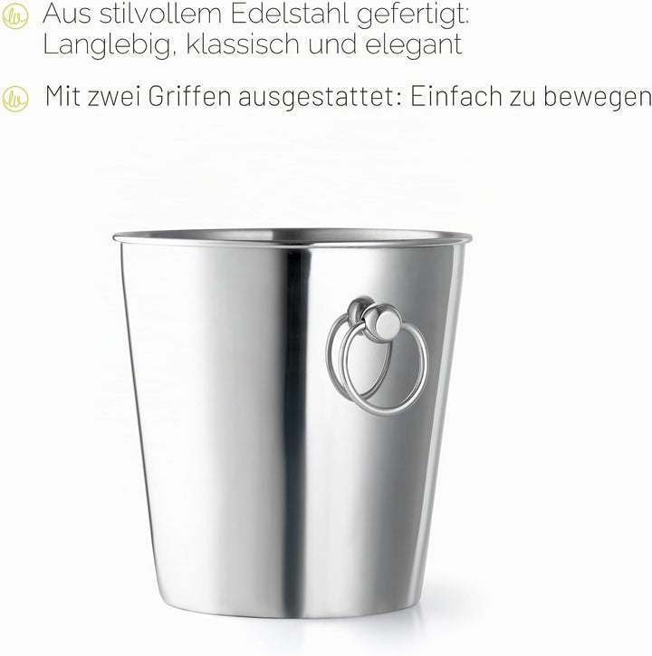 Sektkühler Champagnerkühler Edelstahl glänzend ø200x202mm 197x226x197mm Edelstahl, 197x226x197mm Ede