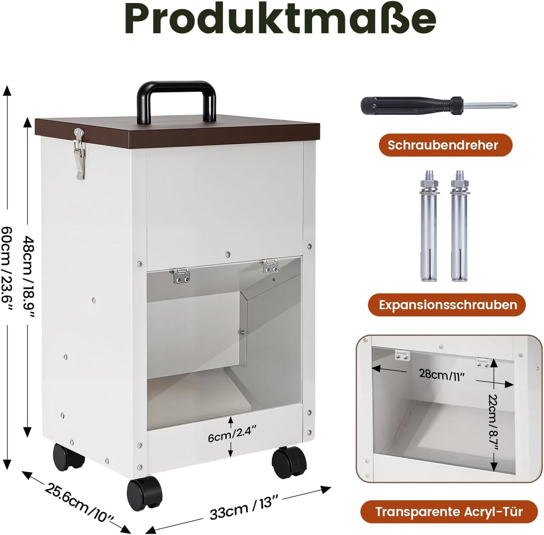 Galvanisierter Automatischer HundefüTterer GrossEr Rasse 30lbs Hundefutter-Spender Mit RäDern FüR Gr