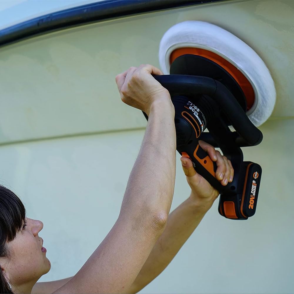 WORX Akku-Poliermaschine 20V WX856.9 – Elektrische Poliermaschine zum Polieren im Innen- und Aussenb