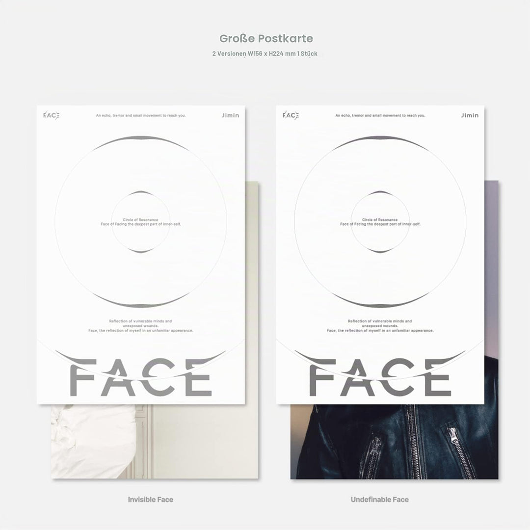 JIMIN OF BTS - [FACE] (Invisible Face Ver.) Photo Book + CD + Photo Card A + Photo Card B + Post Car