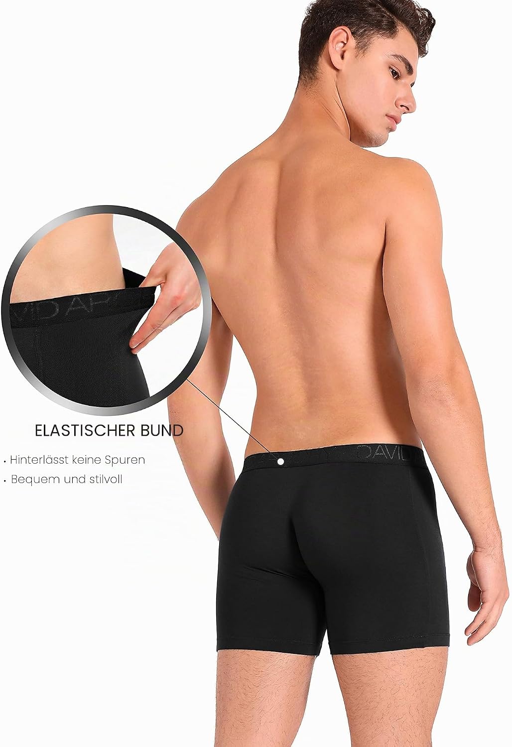 DAVID ARCHY Herren Boxershorts Mehrfachpack, Stretcken Klassischer Retroshorts, Unterhosen Männer, 5