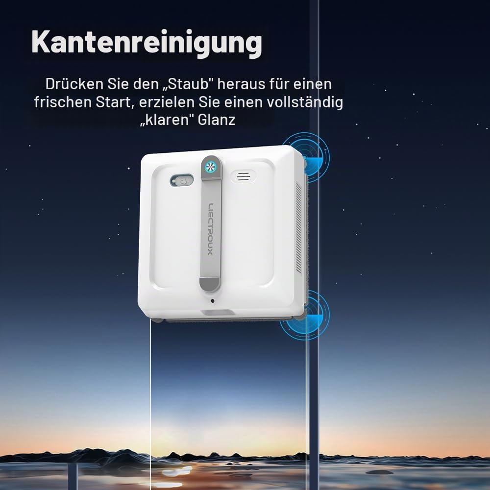 LIECTROUX Fensterputzroboter S9, 2 rotierende Bürsten, Sprühpumpe mit 6 Düsen, bürstenloser Motor, 9