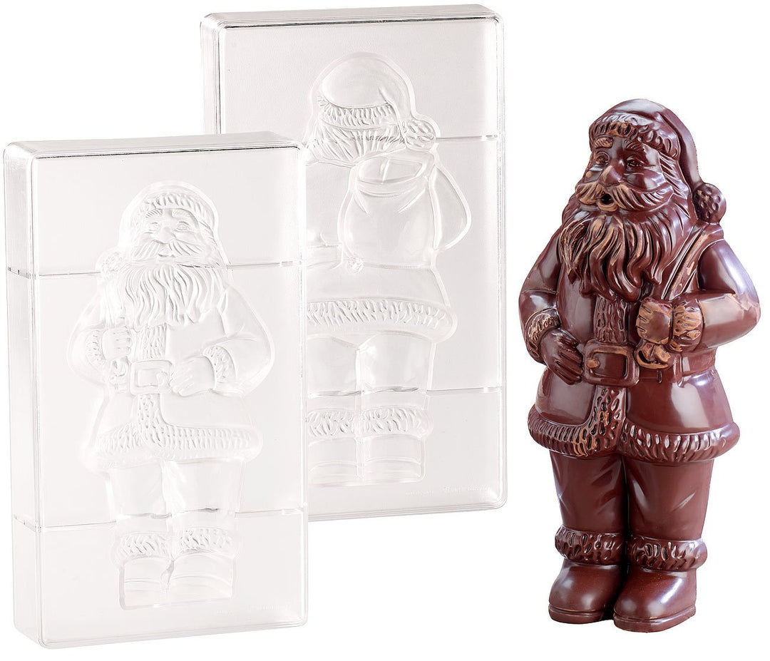 Rosenstein & Söhne 3D Schokoladenformen: 3D Schokoladen-Gussformen-Set XL-Weihnachtsmann (Giessform,