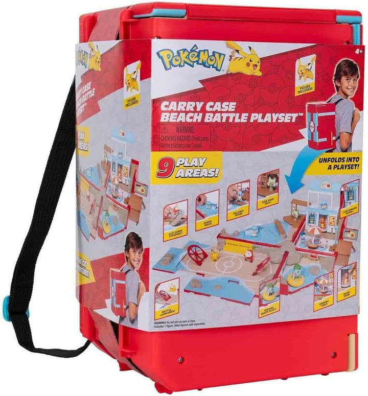 Pokémon PKW3424 - Tragbares Spielset - Strand-Arena, offizielle zusammenklappbare Spielwelt mit Pika
