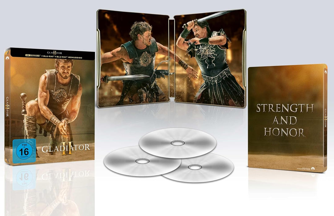 Gladiator II - Limited Steelbook [4K Ultra HD] + [Blu-ray] + [Bonus Blu-ray], 4K