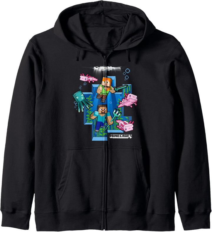 Minecraft Alex And Steve Under Water World Kapuzenjacke