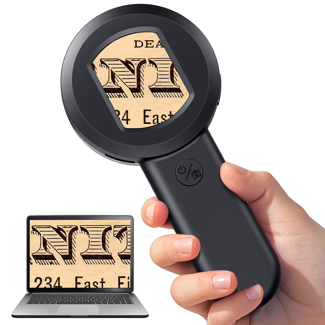 Digitales Lupe mit LED-Licht, Digitale Handlupe mit 1.7" IPS-Bildschirm, Handmikroskop mit Licht, Le