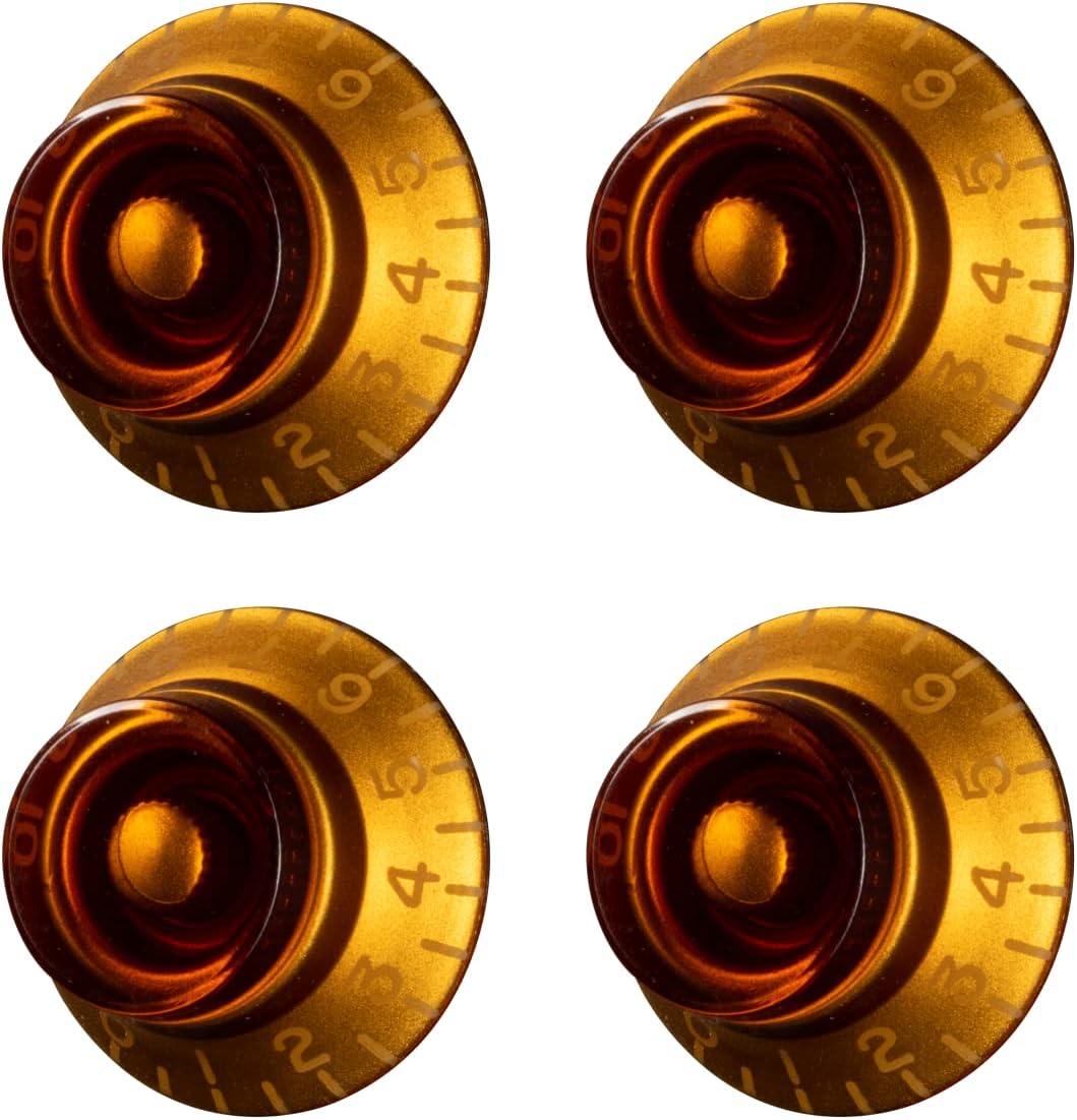 Gibson PRHK-030 Top Hat Knobs Vintage Amber 4 Pack