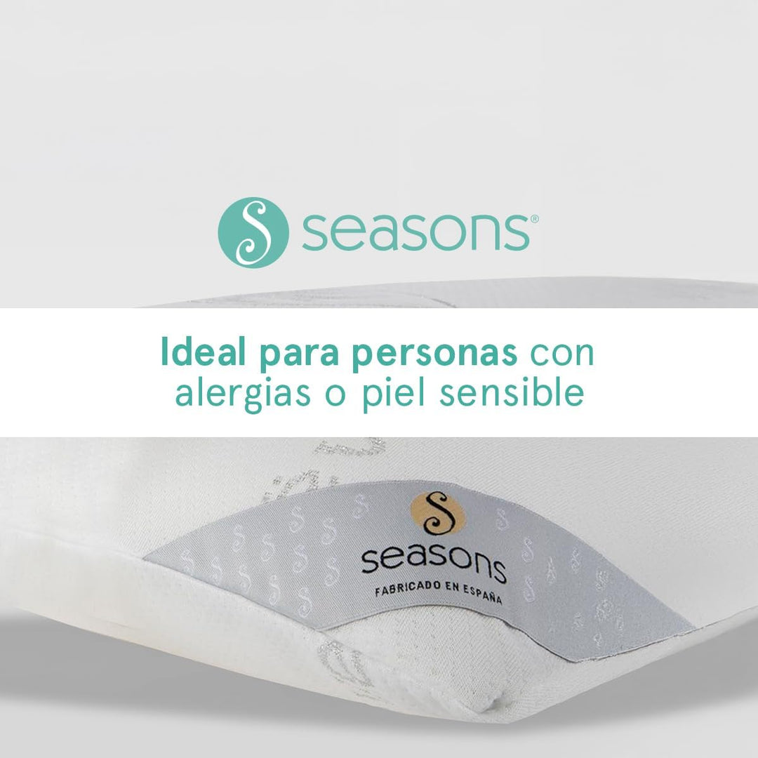 SEASONS Camapolis Viskoelastische Kissen mit Aloe-Vera-Gewebe mit Silberfaden und Doppelbezug