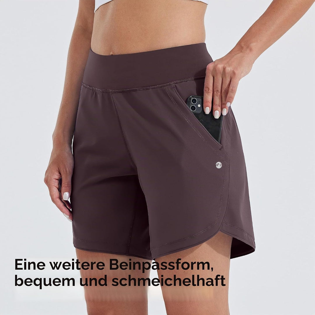WILLIT Badeshorts Damen Badehose Schwimmen Boardshorts Schnelltrocknend Sommer Bikini Shorts High Wa