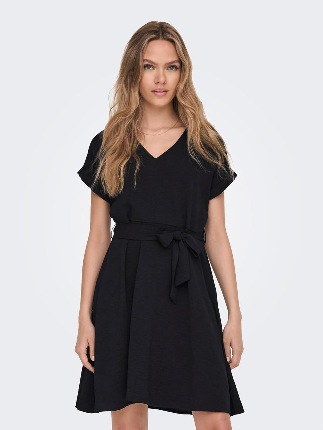 JdY Damen Jdyrachel S/S Dress WVN Kleid, Schwarz