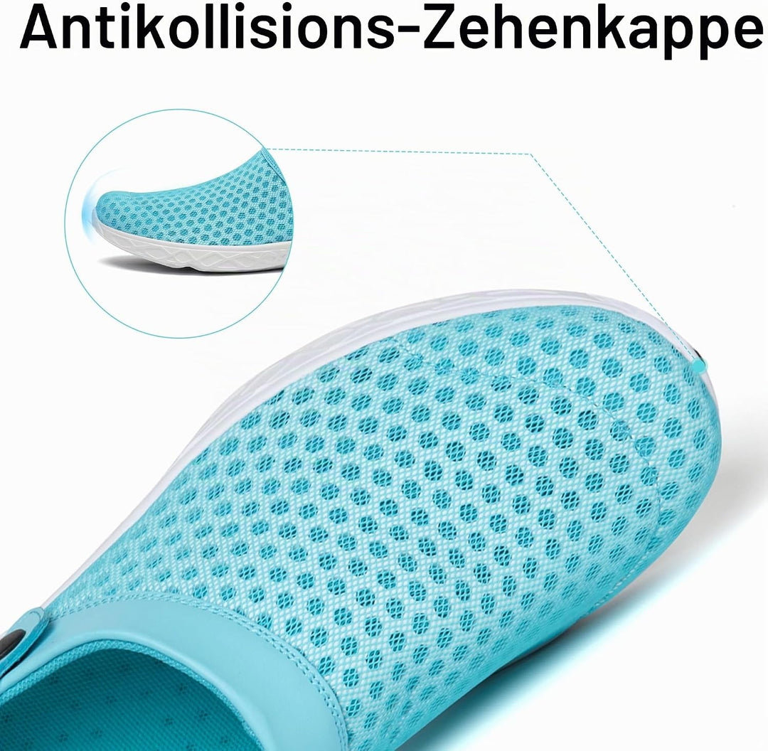 SAGUARO Unisex Clogs Sommer Hausschuhe Leicht Gartenschuhe Gr. 36-48 36 EU Hellblau, 36 EU Hellblau