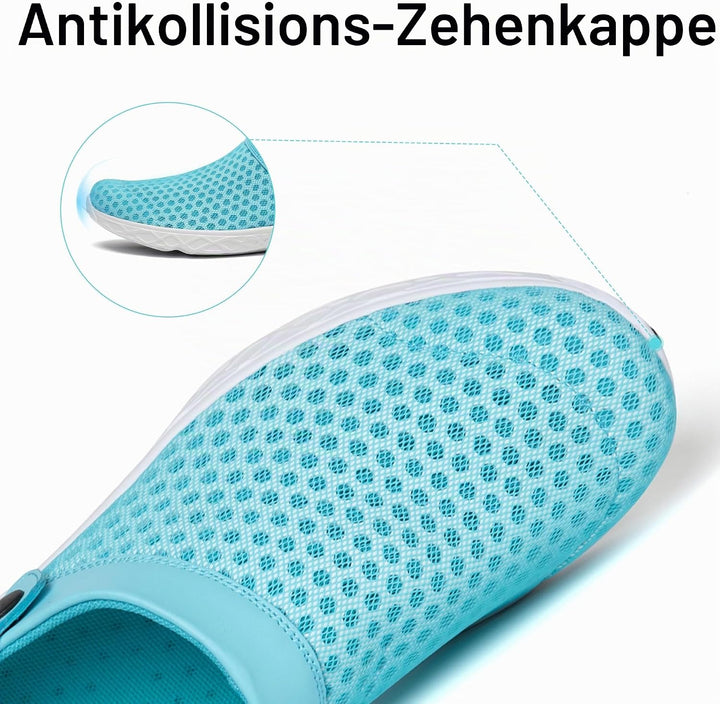 SAGUARO Unisex Clogs Sommer Hausschuhe Leicht Gartenschuhe Gr. 36-48 36 EU Hellblau, 36 EU Hellblau