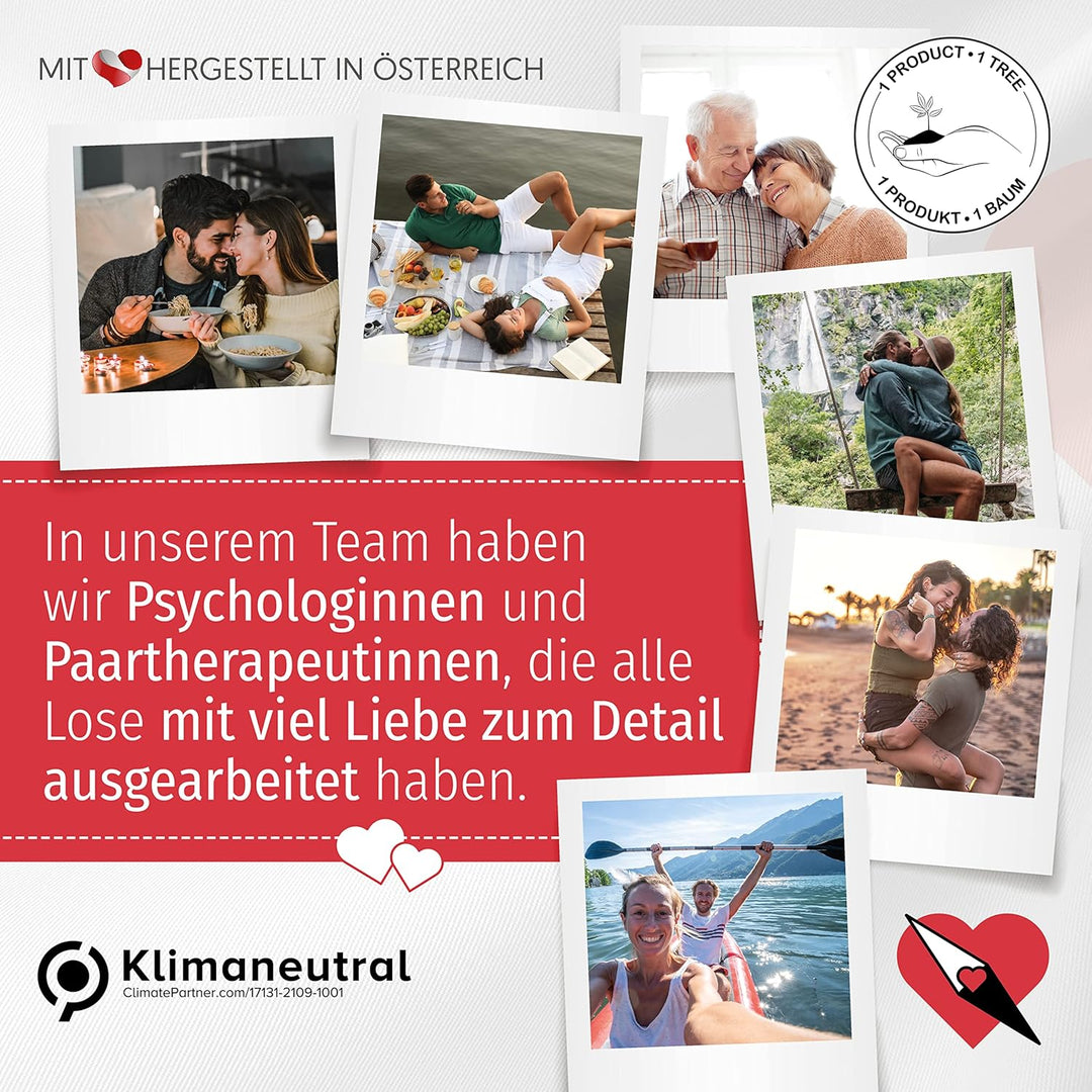Liebeskompass Losbox Lose für Paare mit 52 Date Ideen & Fragen - Partner Geschenk für besondere Mome