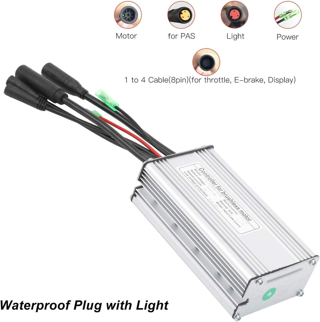 Keenso E-Bike Controller, Elektrofahrrad Universal KT‑22A Wasserdichter 36V /48V Controller mit Lich