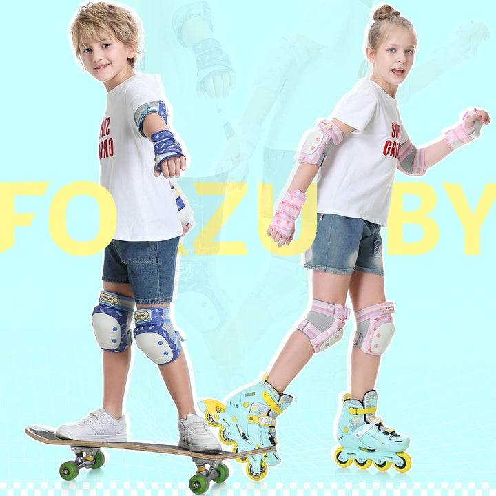 Forzueby Knieschoner, Ellbogenschützer und Handgelenkschützer für Erwachsene&amp;Kinder Protektoren Set,