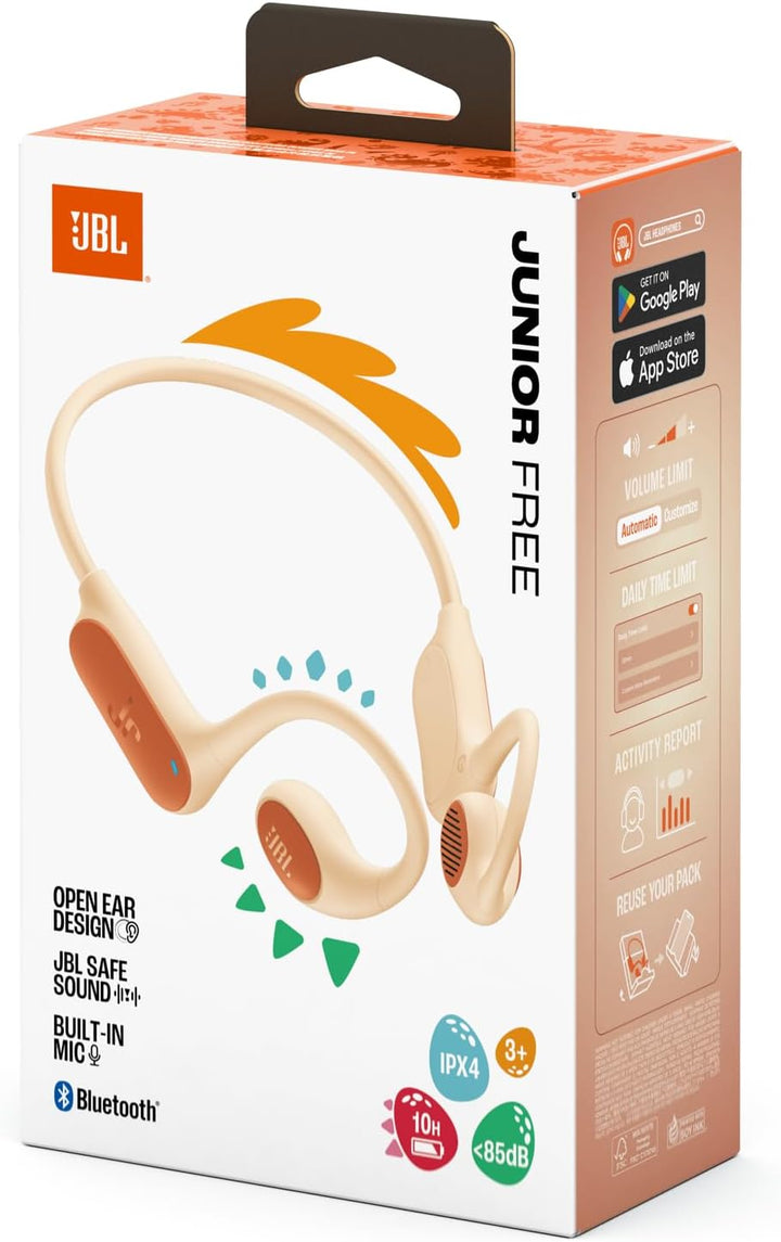 JBL Junior Free Kabellose Open-Ear-Kopfhörer für Kinder, leichtes und Robustes Design, bis zu 10 Std