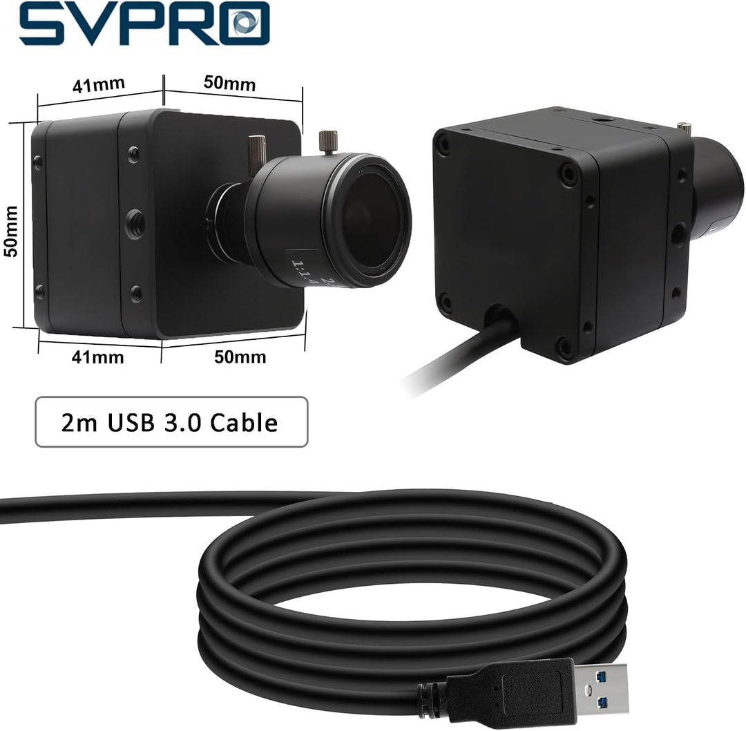 Svpro 5MP 60 fps USB 3.0 Global-Shutter-Kamera mit 2,8–12 mm manuellem Objektiv, 4-Fach optischer Zo