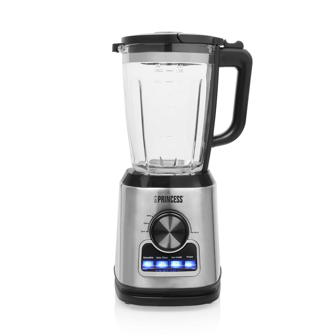 Princess Standmixer 212094 – 1400 Watt – 1,75 L Glaskrug – Puls-, Ice-Crush und Selbstreinigungsfunk