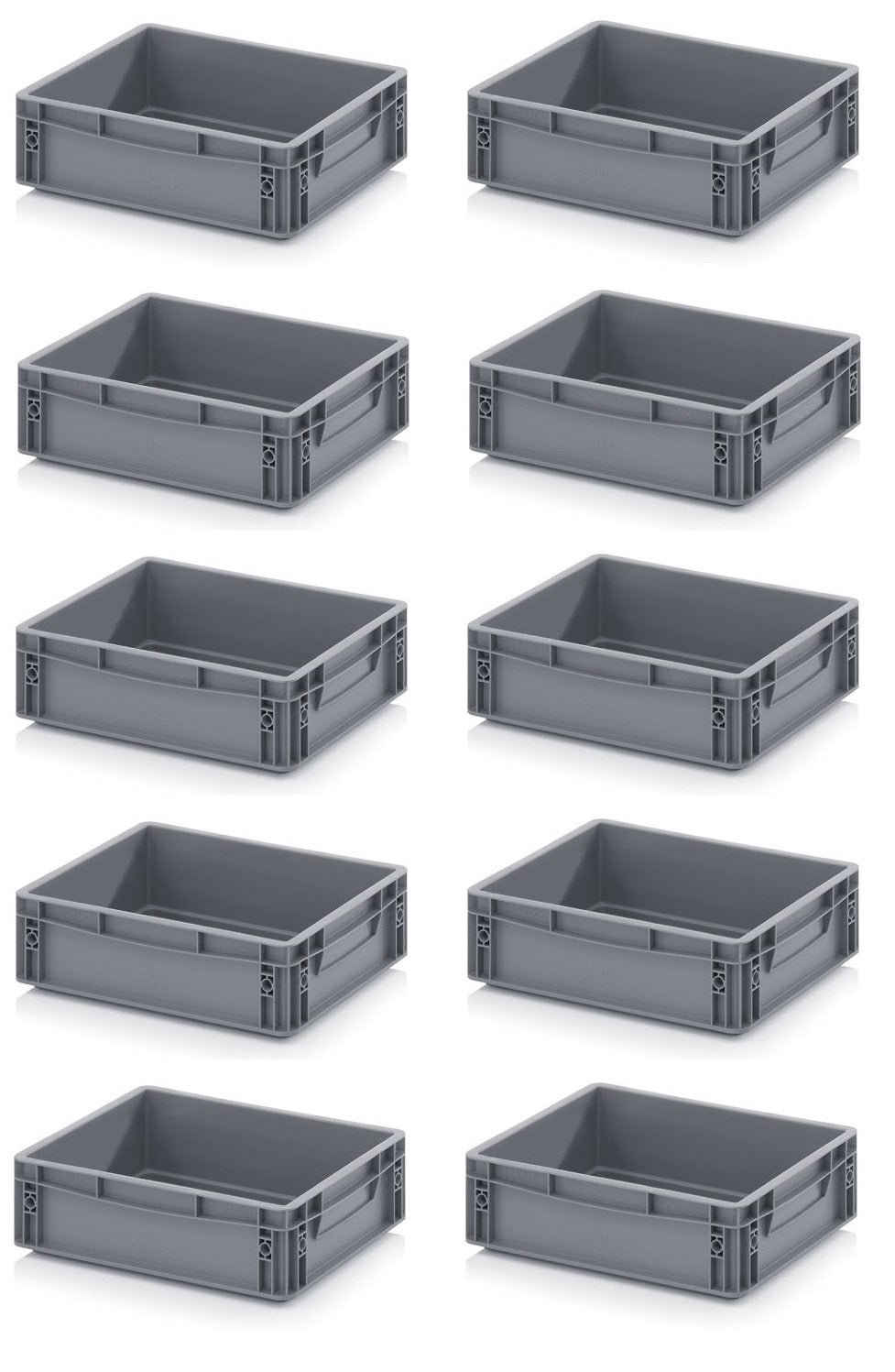 Auer Packaging 10x Eurobehälter-Eurobox 40 x 30 x 12 grau inkl. gratis Zollstock * 10er Set, 10